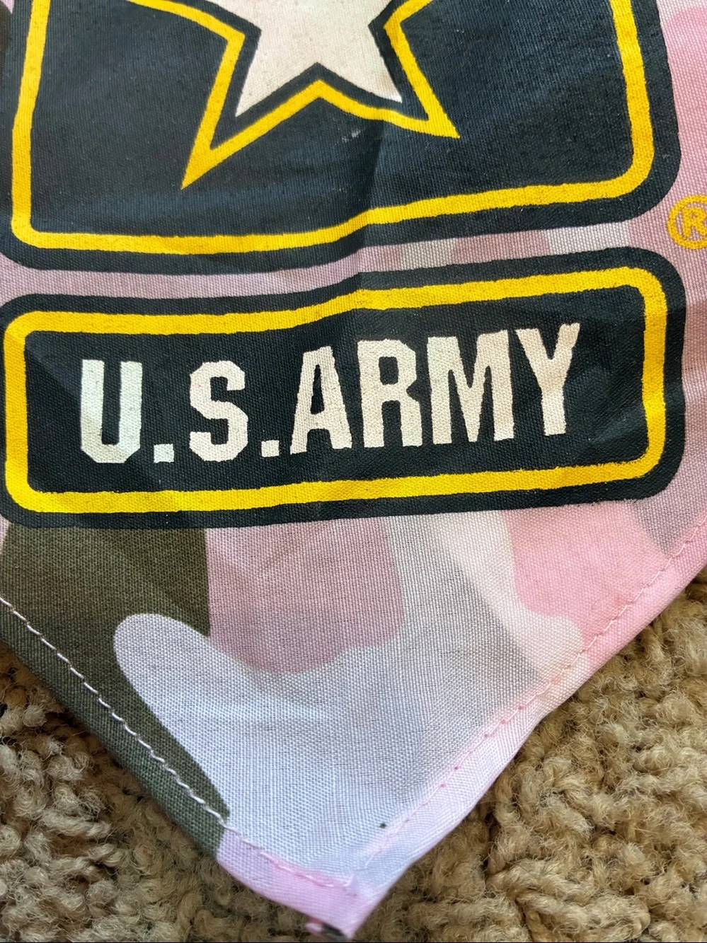 U.S. Army Pink Camouflage Dog Bandana with Star Emblem